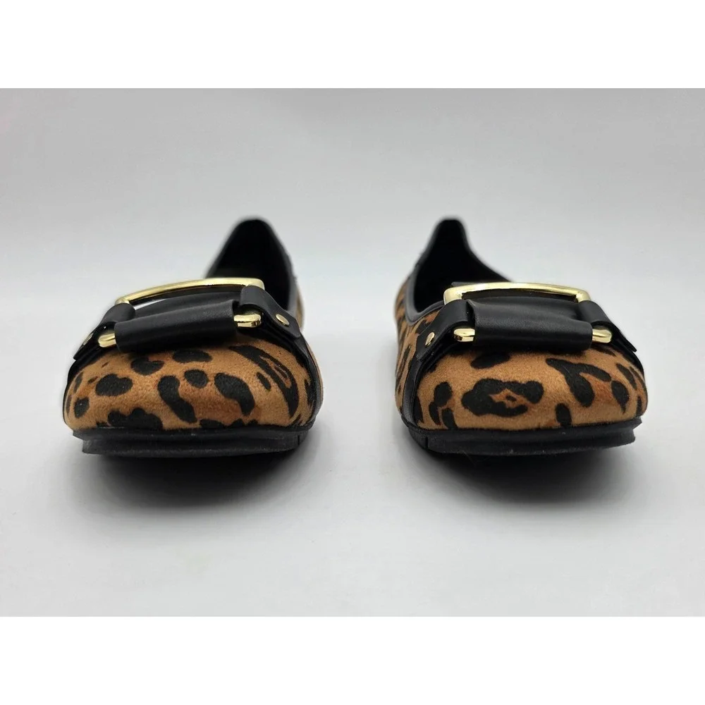 Christian Siriano for Payless Size 8 Ballet Slipper Flats Leopard Print W Buckle
